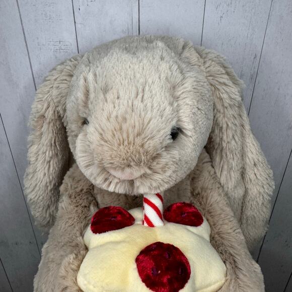 Jellycat Bashful Bunny Birthday Jellycat Beige Bunny Birthday NEW FAST SHIP - Picture 3 of 9